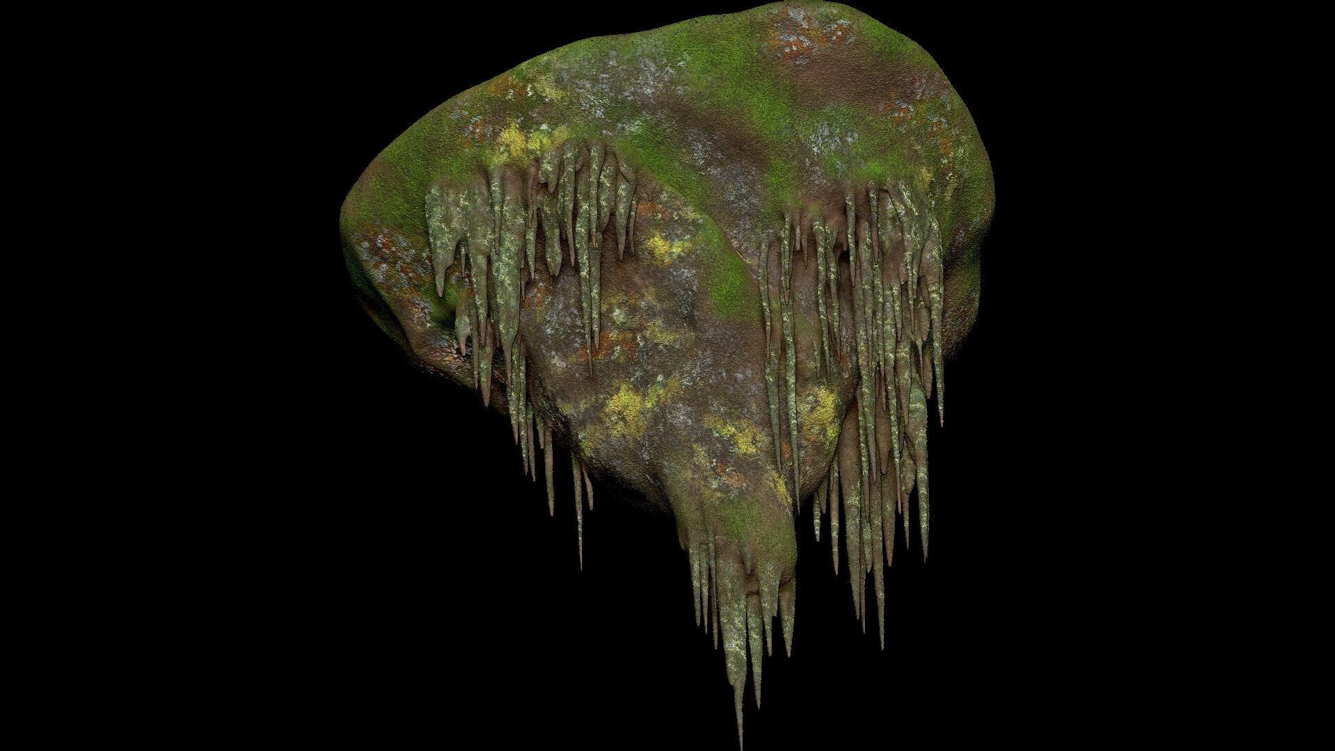 Island Flying Many Roots Covered - Landscape Mountain V1 Low-poly 3D model_7
