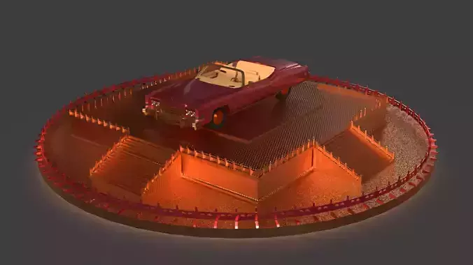Red classic car  3D model