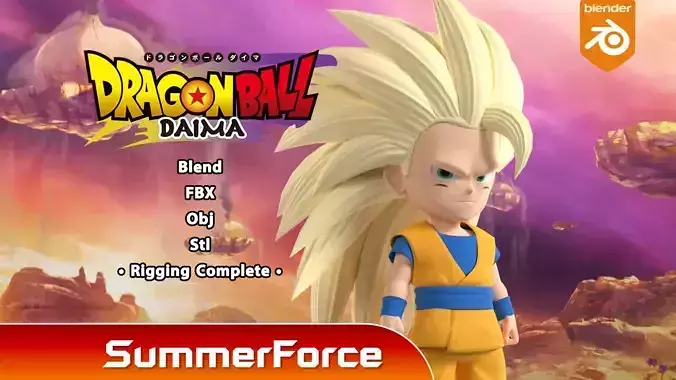 Goku Mini Super Saiyan 3 - Dragonball Daima 3D model Goku Mini Super Saiyan 3 - Dragonball Daima 3D model