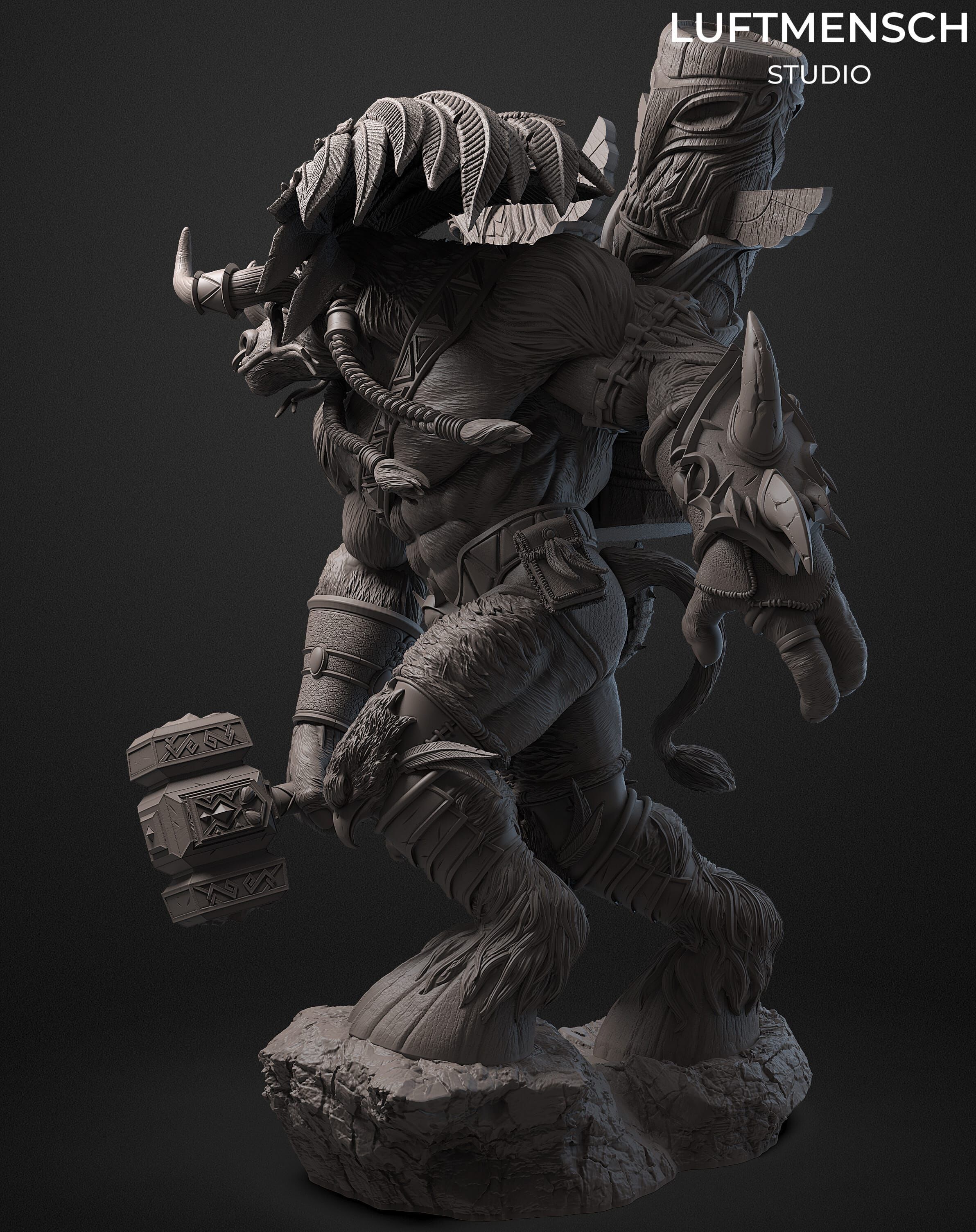Baine Bloodhoof STLs 3D print model_3