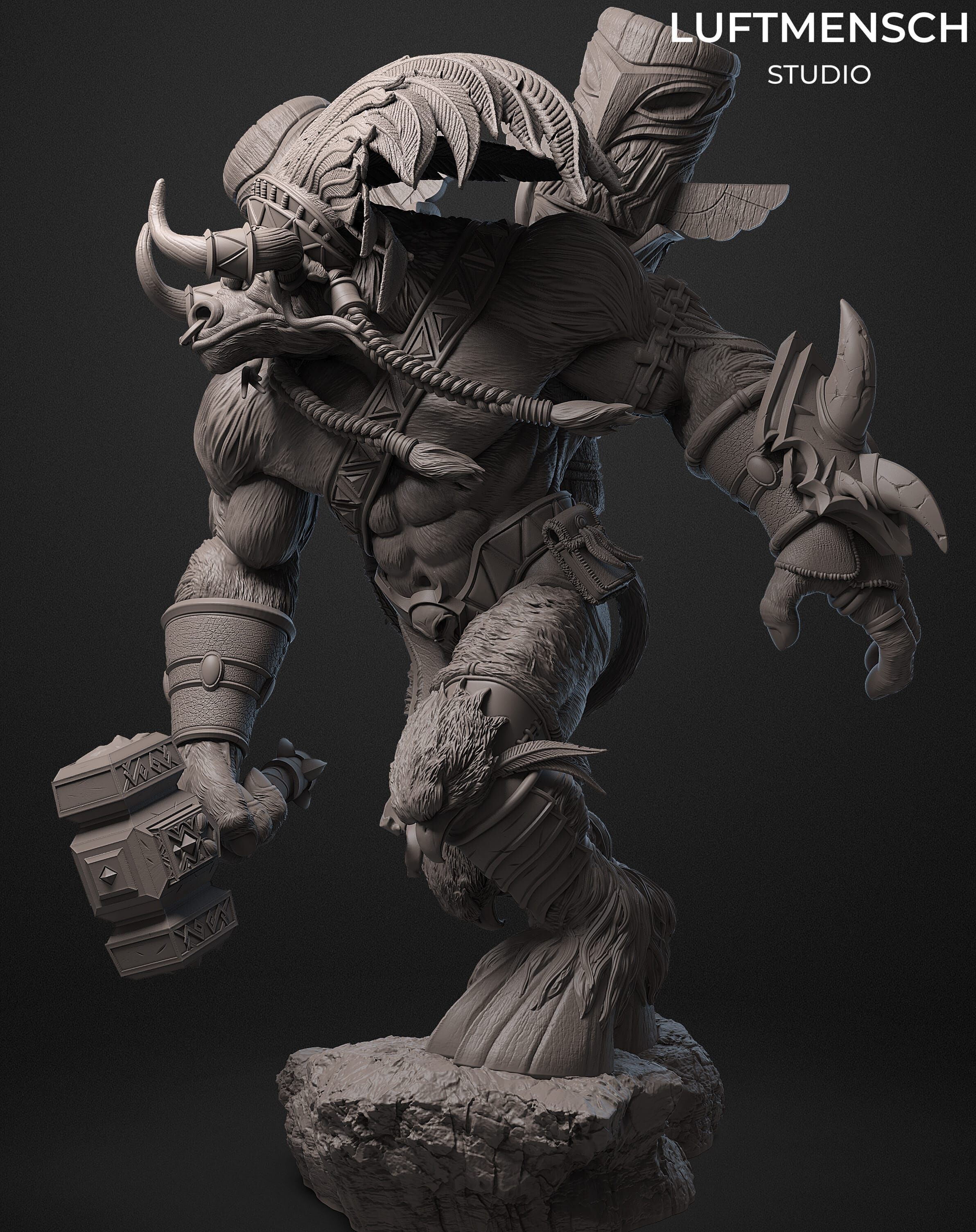 Baine Bloodhoof STLs 3D print model_4