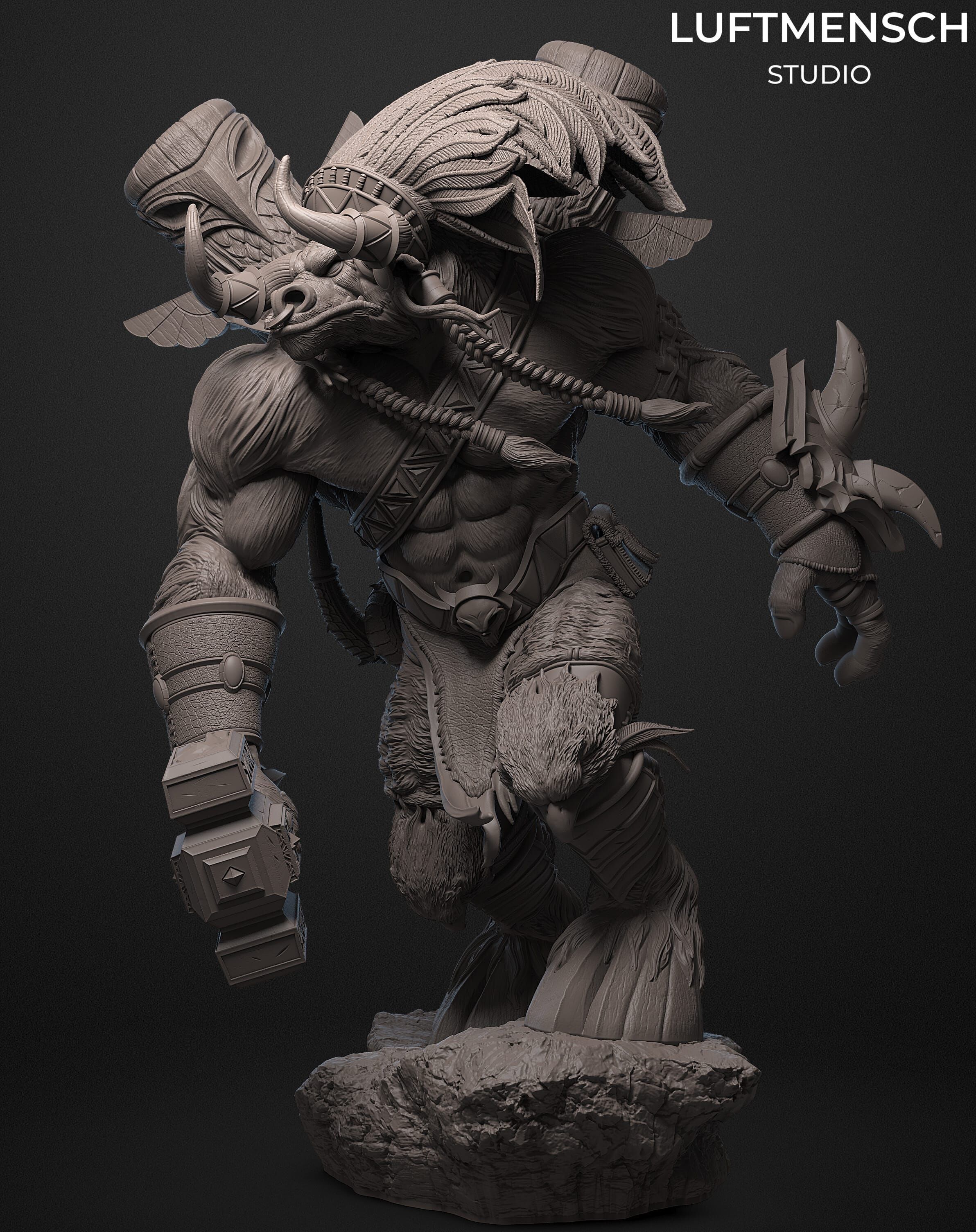 Baine Bloodhoof STLs 3D print model_2