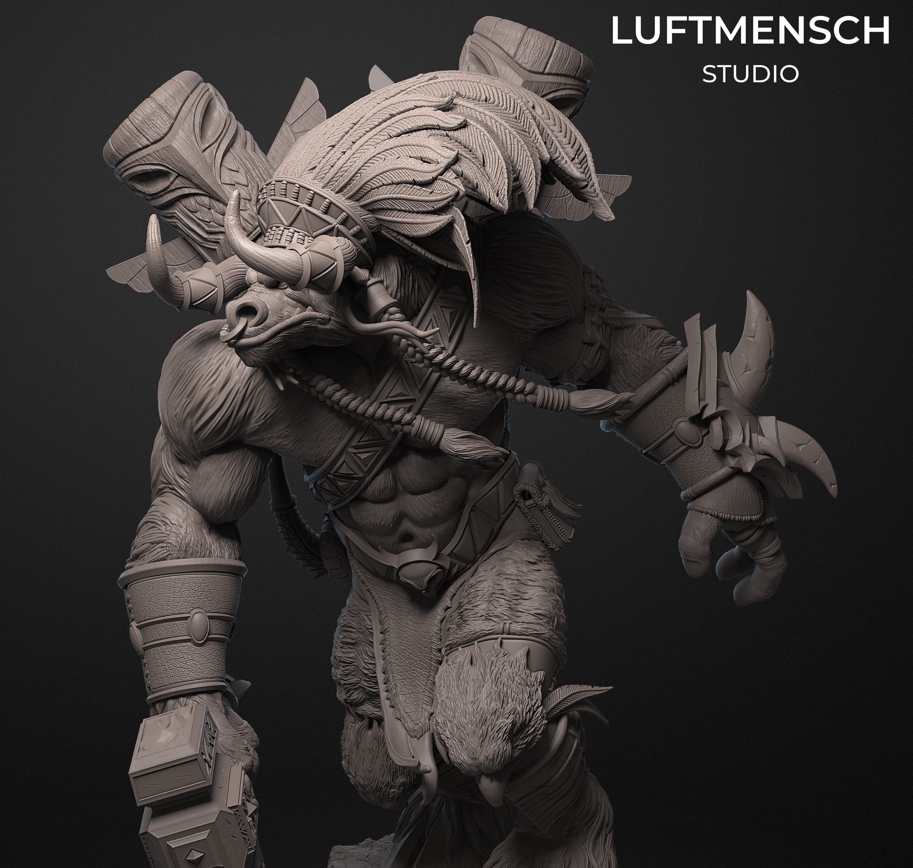 Baine Bloodhoof STLs 3D print model_7