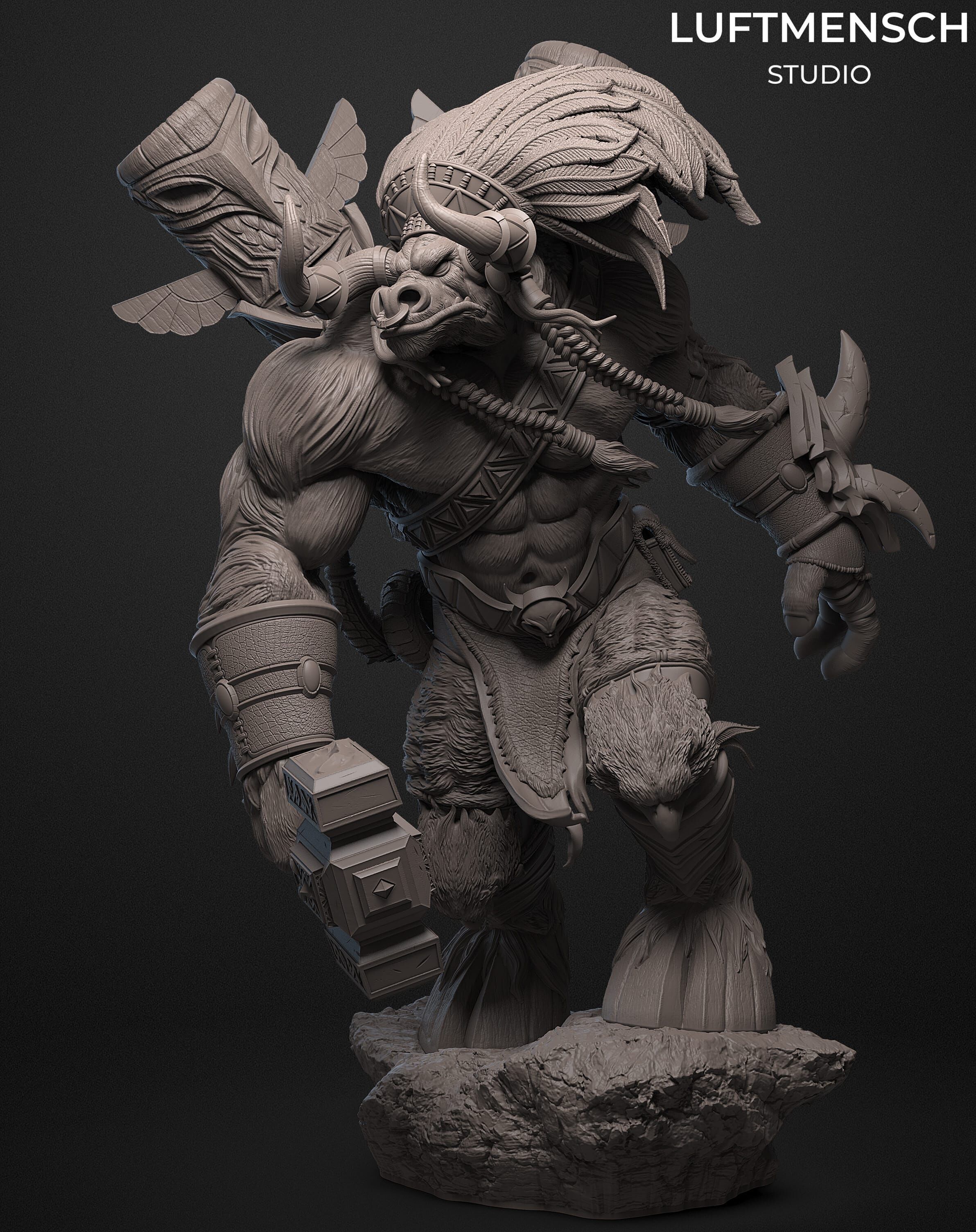 Baine Bloodhoof STLs 3D print model_1