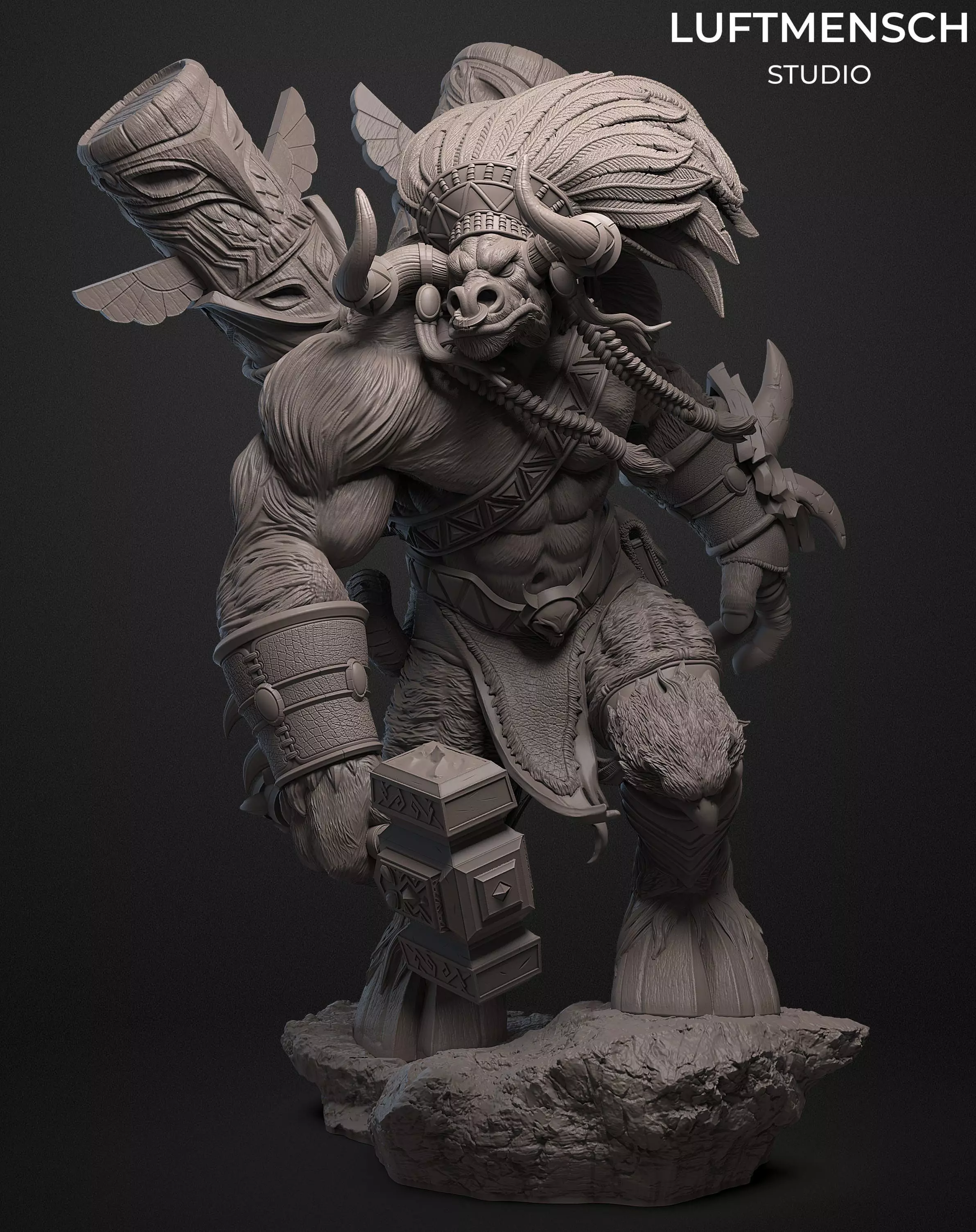 Baine Bloodhoof STLs 3D print model_0