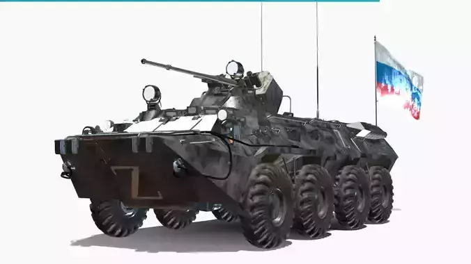 btr80 a 8x8 russia Low-poly 3D model