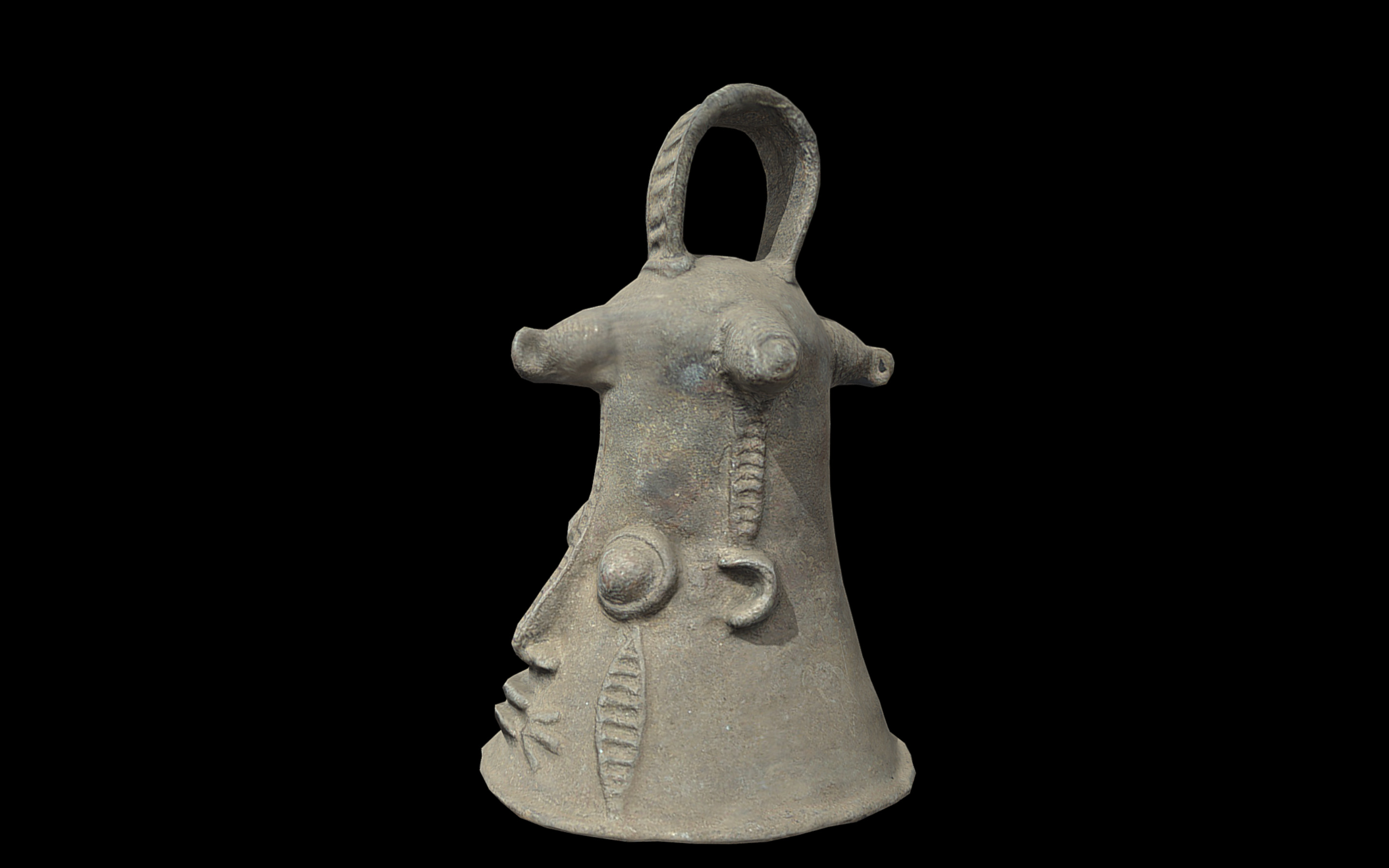 Bell Face Lower Niger gong Low-poly 3D model_1