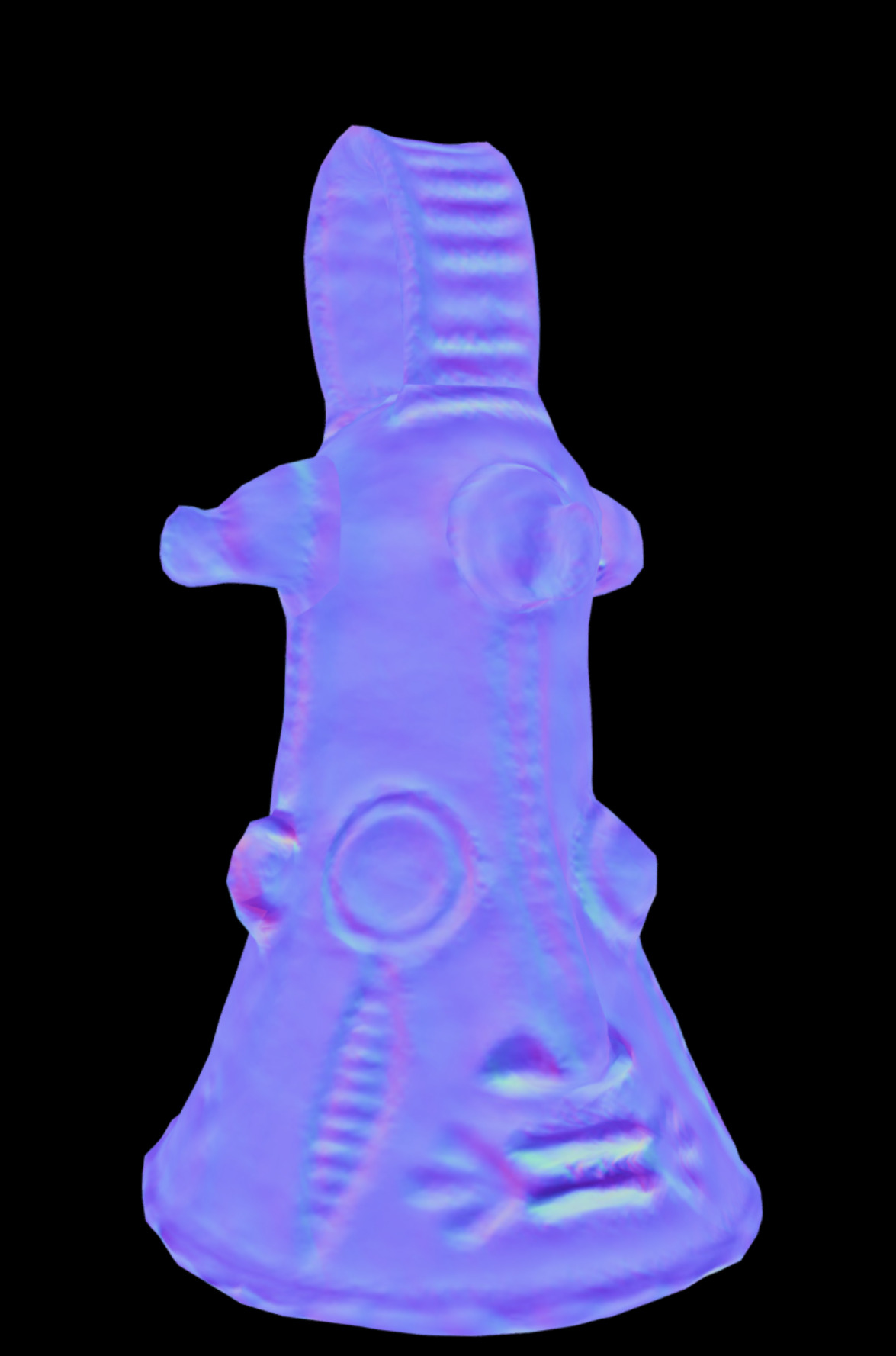 Bell Face Lower Niger gong Low-poly 3D model_9