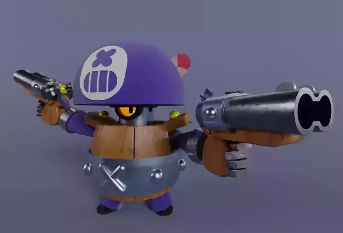Realistic-ish Darryl from Brawl Stars