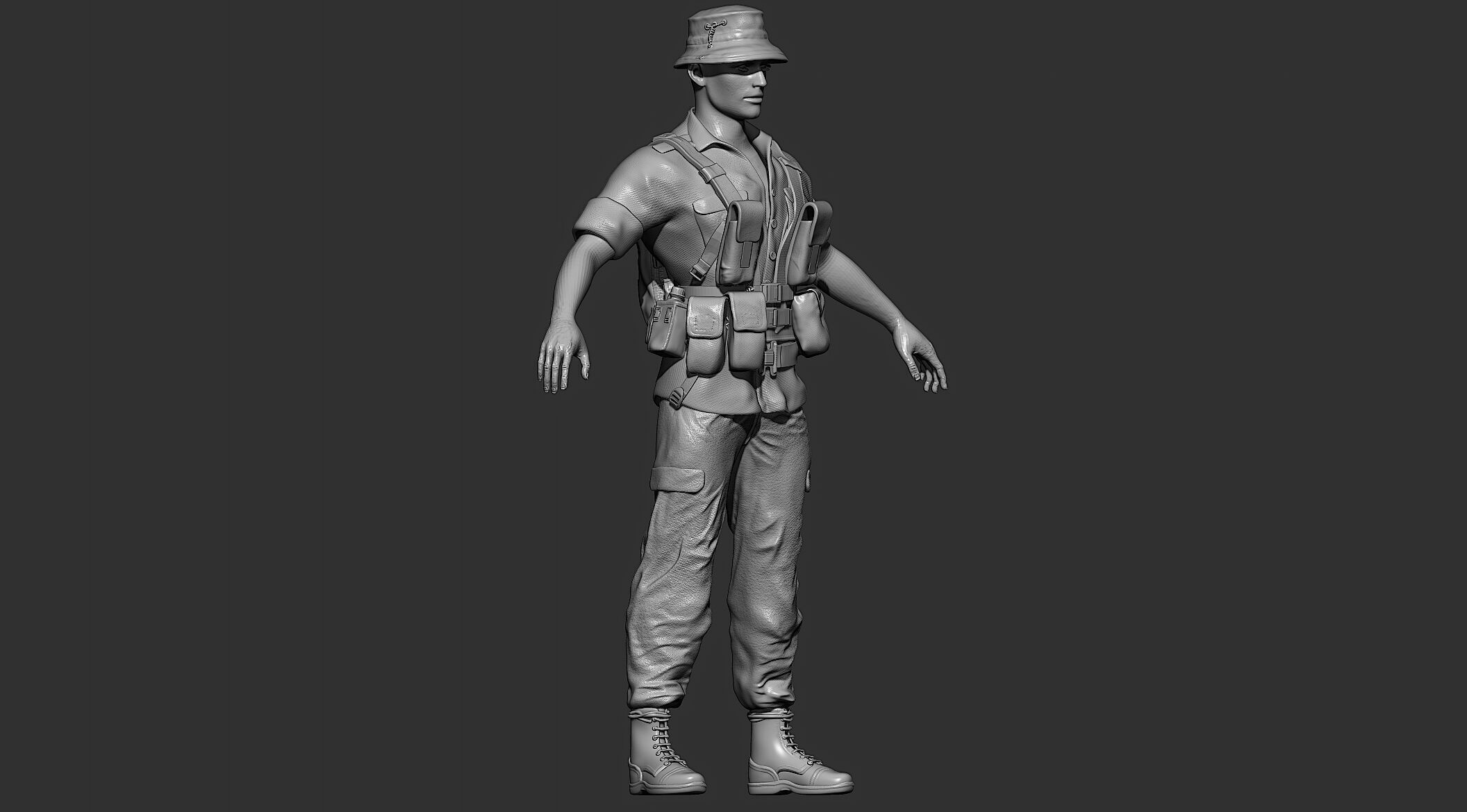 African Soldier - Realistic 3D Model 3D print model_1