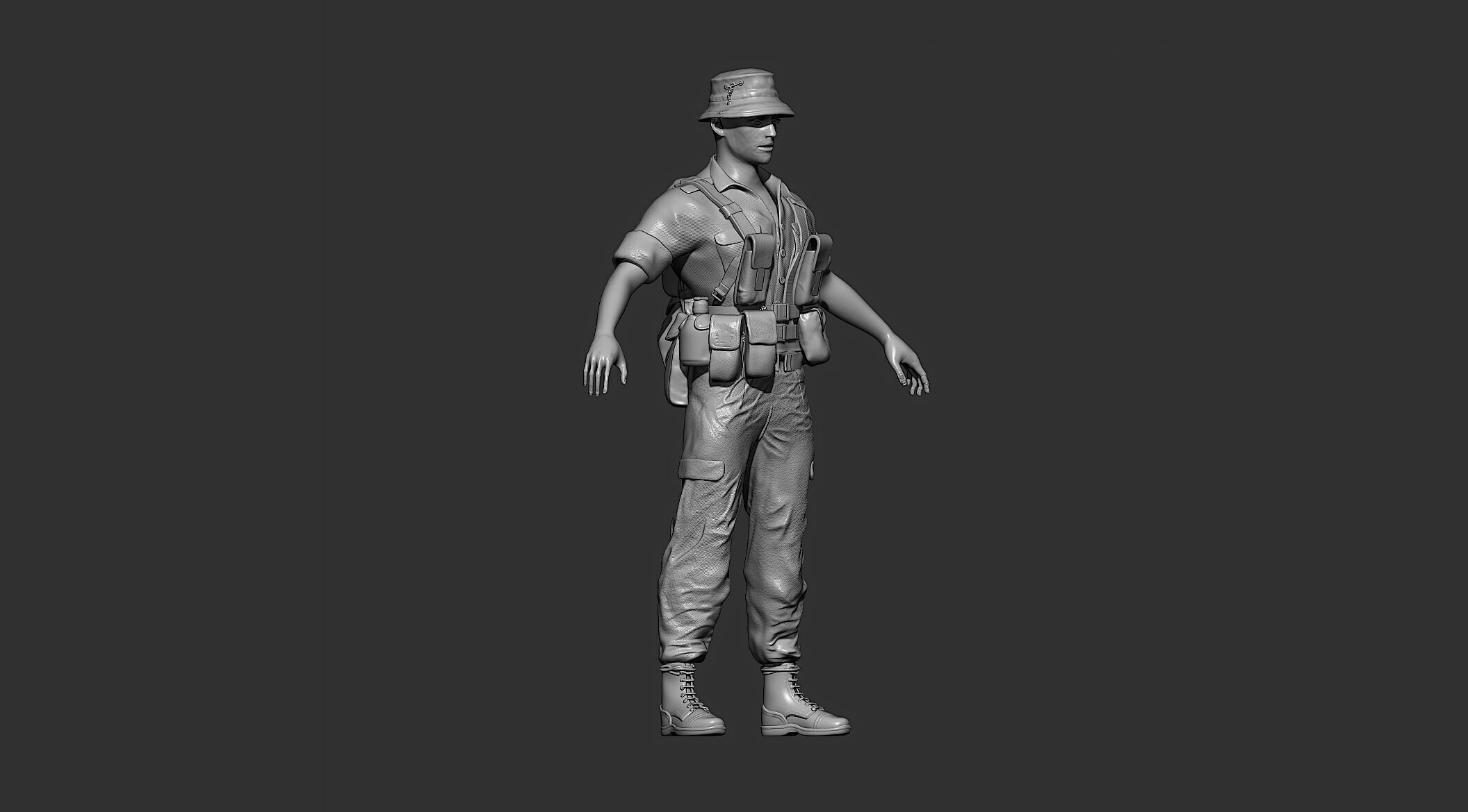 African Soldier - Realistic 3D Model 3D print model_4