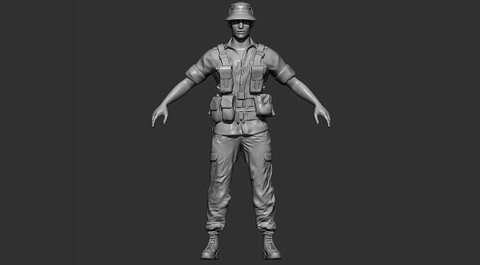 African Soldier - Realistic 3D Model 3D print model