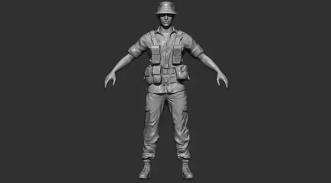 African Soldier - Realistic 3D Model