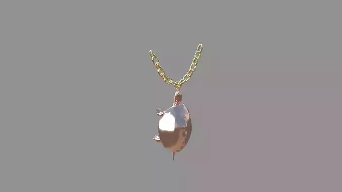 turtle pendant copper 3D model