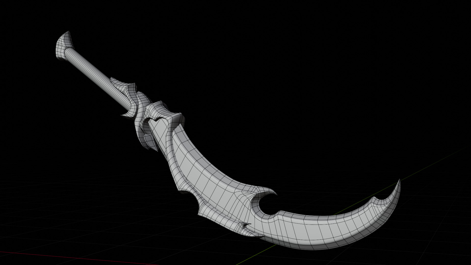 Simple lowpoly fantasy sword modeling Low-poly 3D model_2