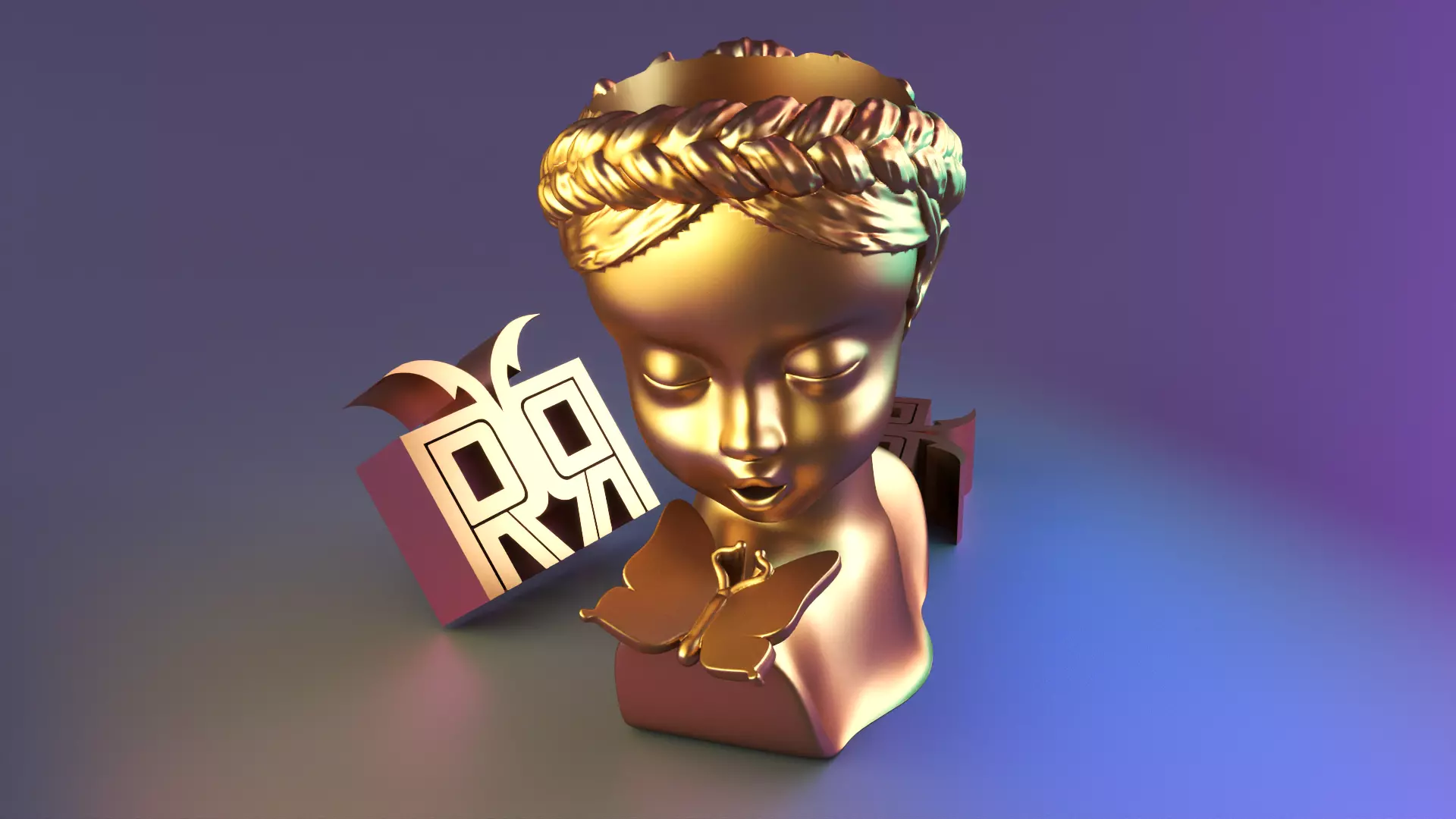 cute girl vase 3D print model