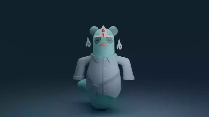 Little ghost working overtime Free low-poly 3D model