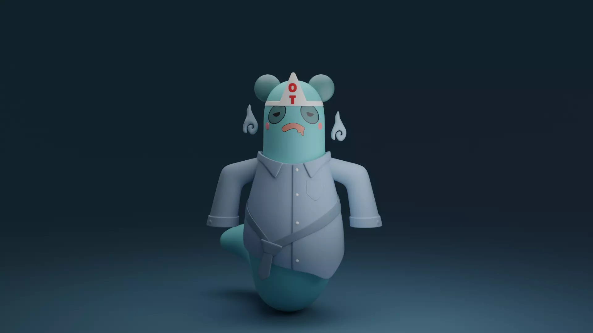 Little ghost working overtime Free low-poly 3D model