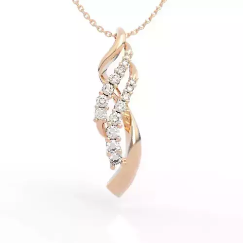 Twisted Diamond Pendant Necklace