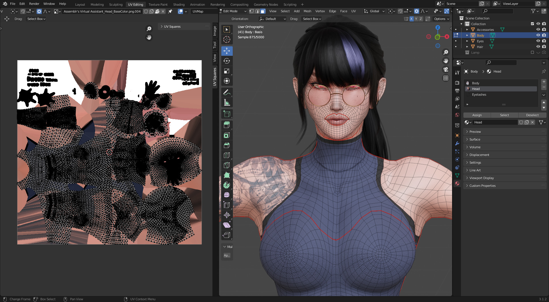 Stylized Female Fighting Character - Rin Low-poly 3D model_18