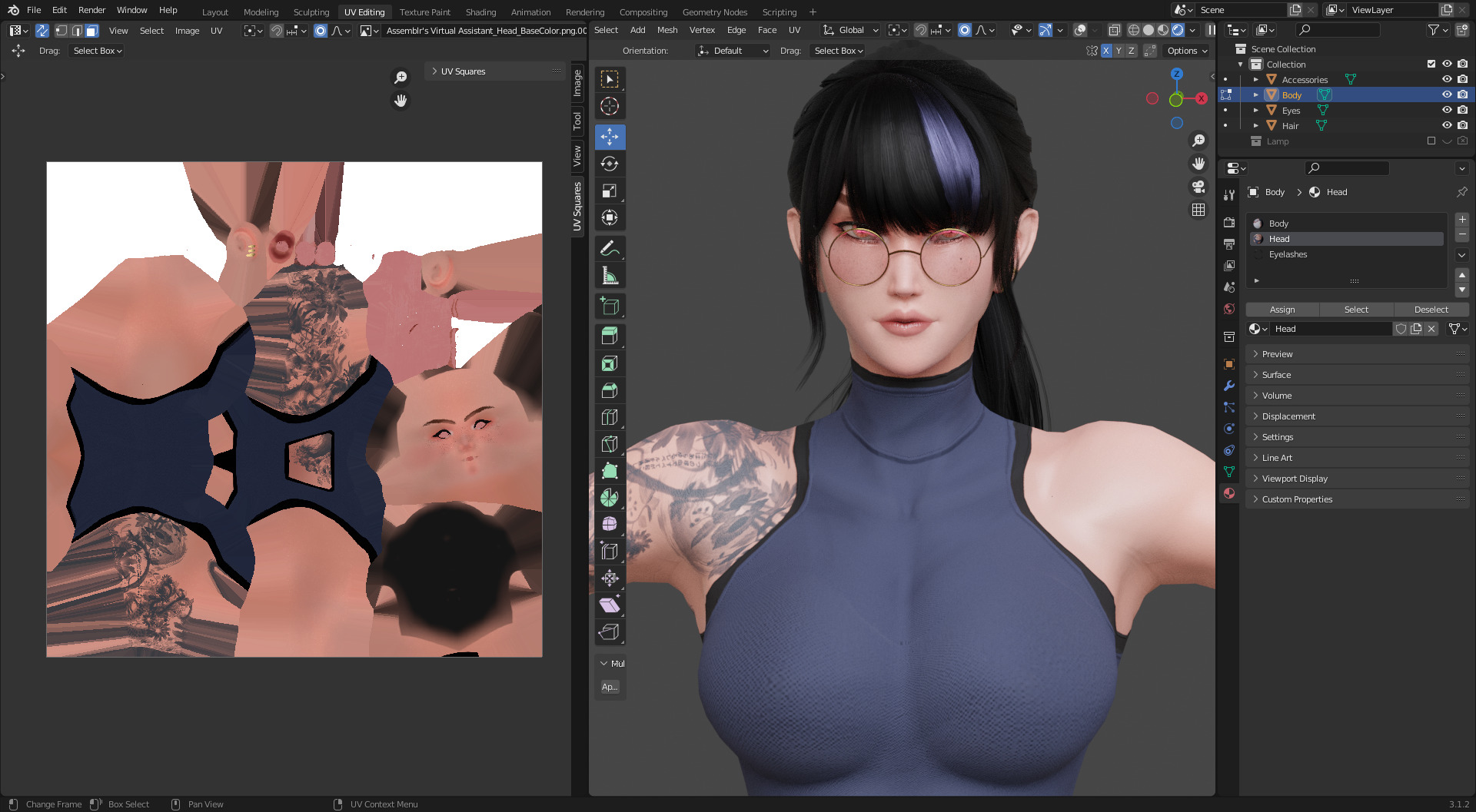 Stylized Female Fighting Character - Rin Low-poly 3D model_17