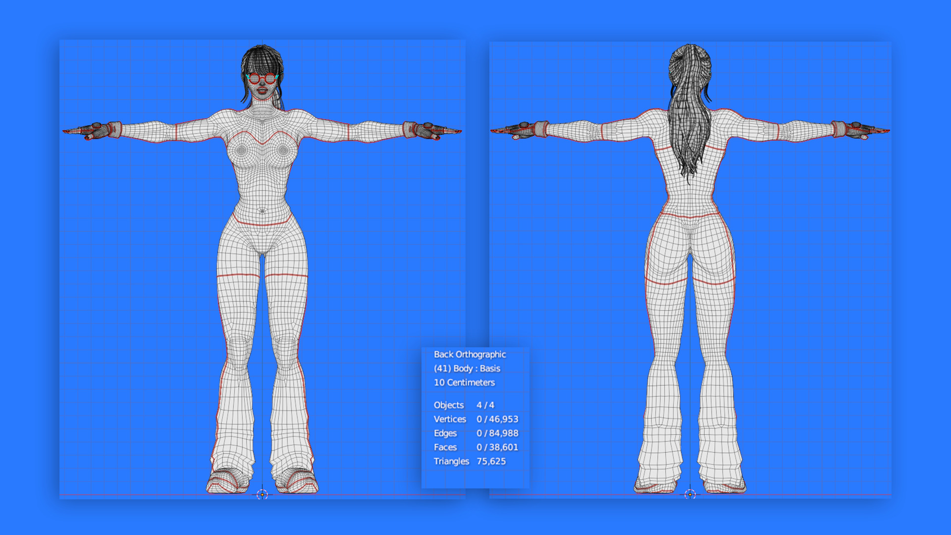 Stylized Female Fighting Character - Rin Low-poly 3D model_19