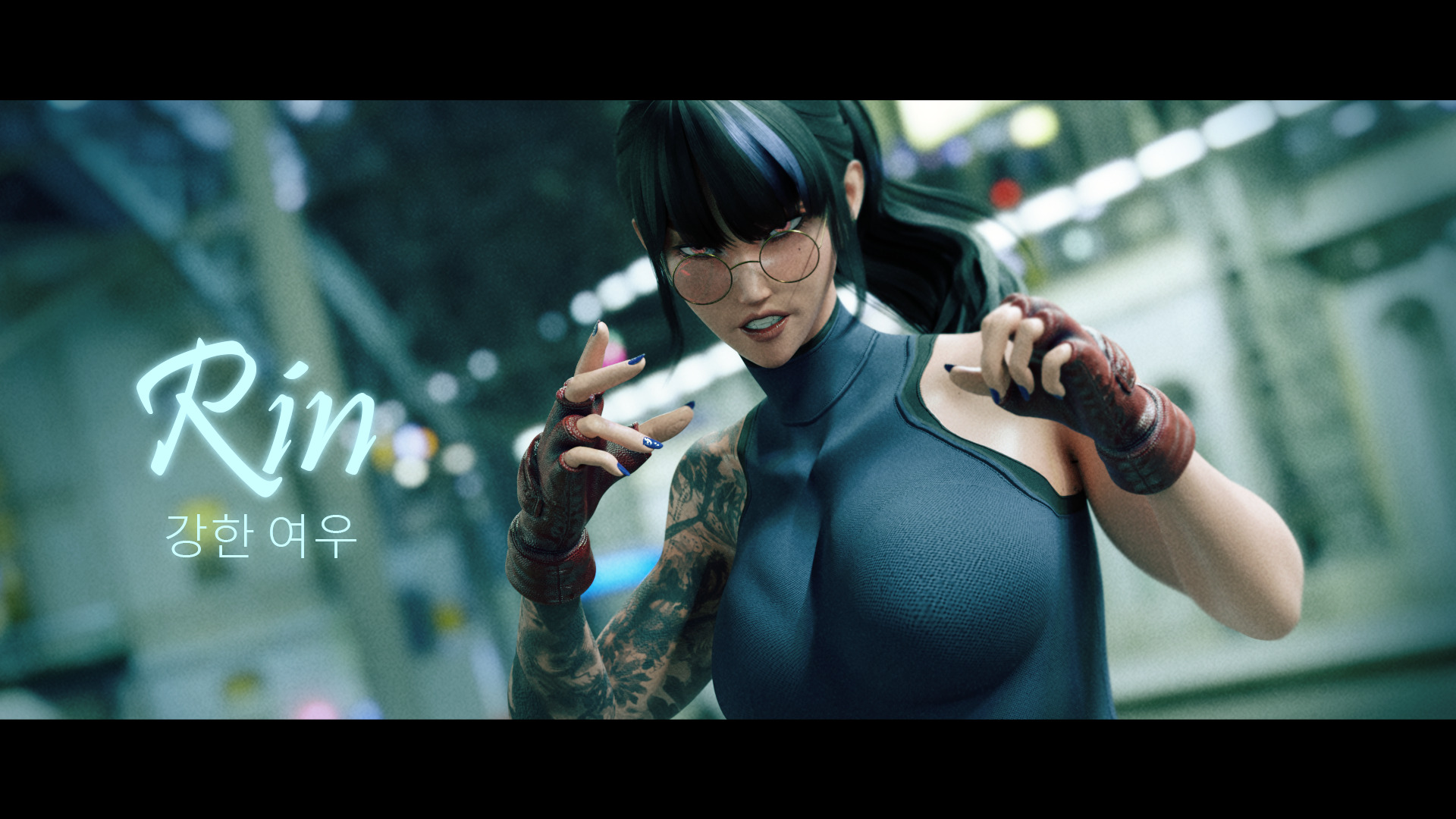 Stylized Female Fighting Character - Rin Low-poly 3D model_4