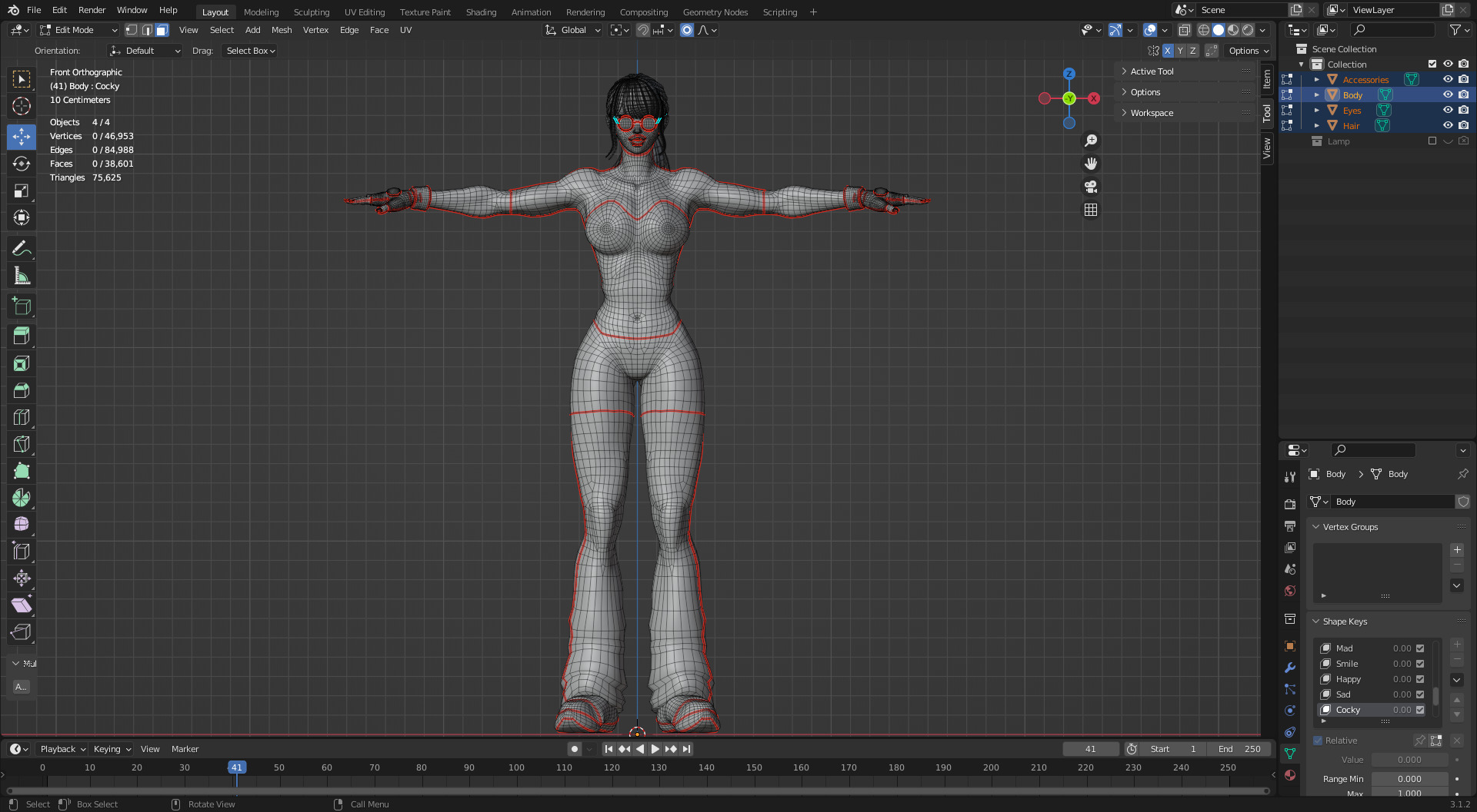 Stylized Female Fighting Character - Rin Low-poly 3D model_15