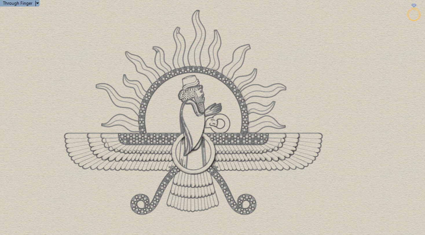 farvahar gold pendant jp0182 3D print model_22