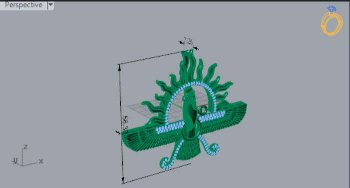 farvahar gold pendant jp0182 3D print model_8