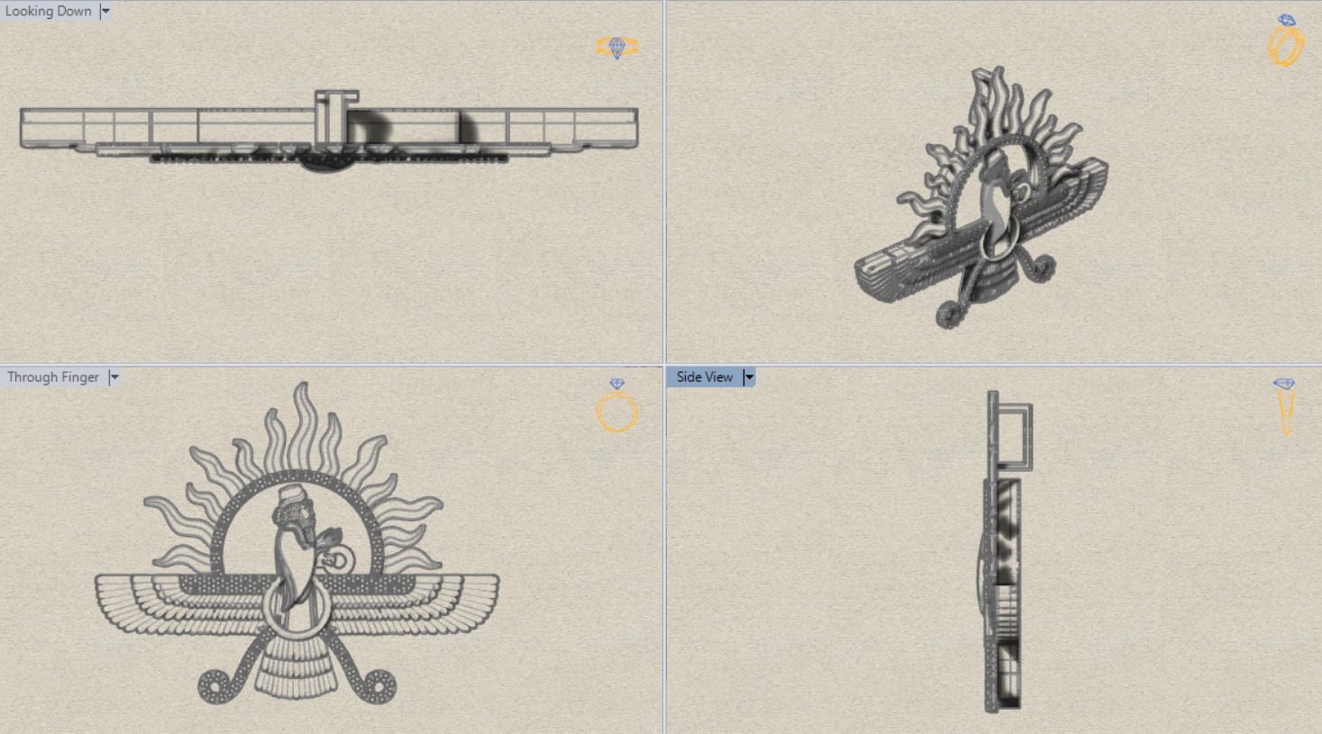 farvahar gold pendant jp0182 3D print model_24