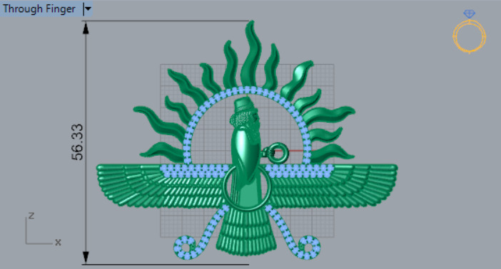 farvahar gold pendant jp0182 3D print model_10