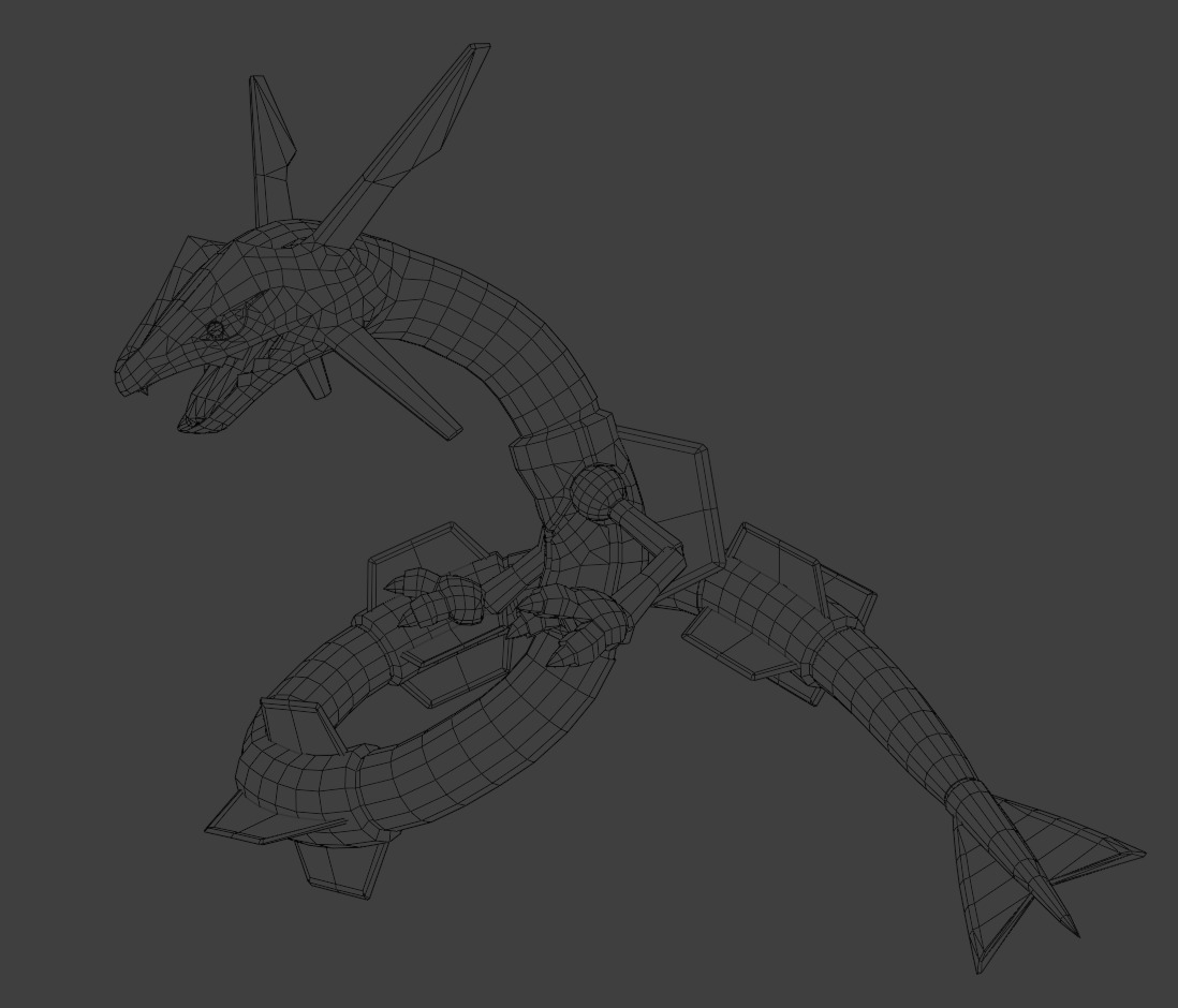 Rayquaza Fan model and animation Low-poly 3D model_11