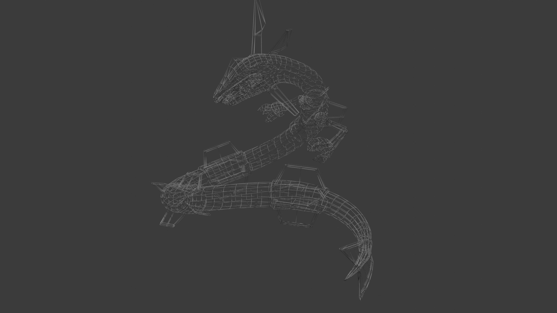 Rayquaza Fan model and animation Low-poly 3D model_8