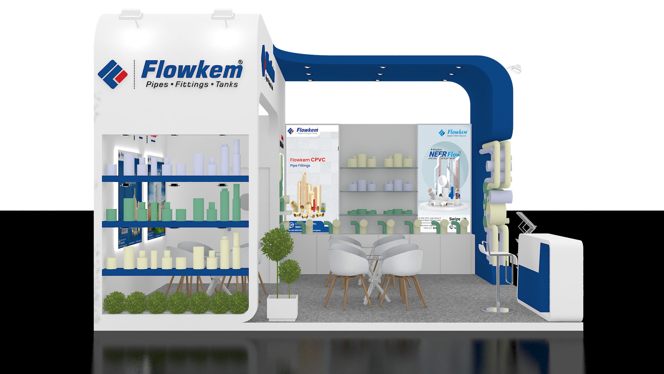 6mtr x 6mtr 2side open Exhibition Stand Design made 3ds max 2019 Low-poly 3D model_2