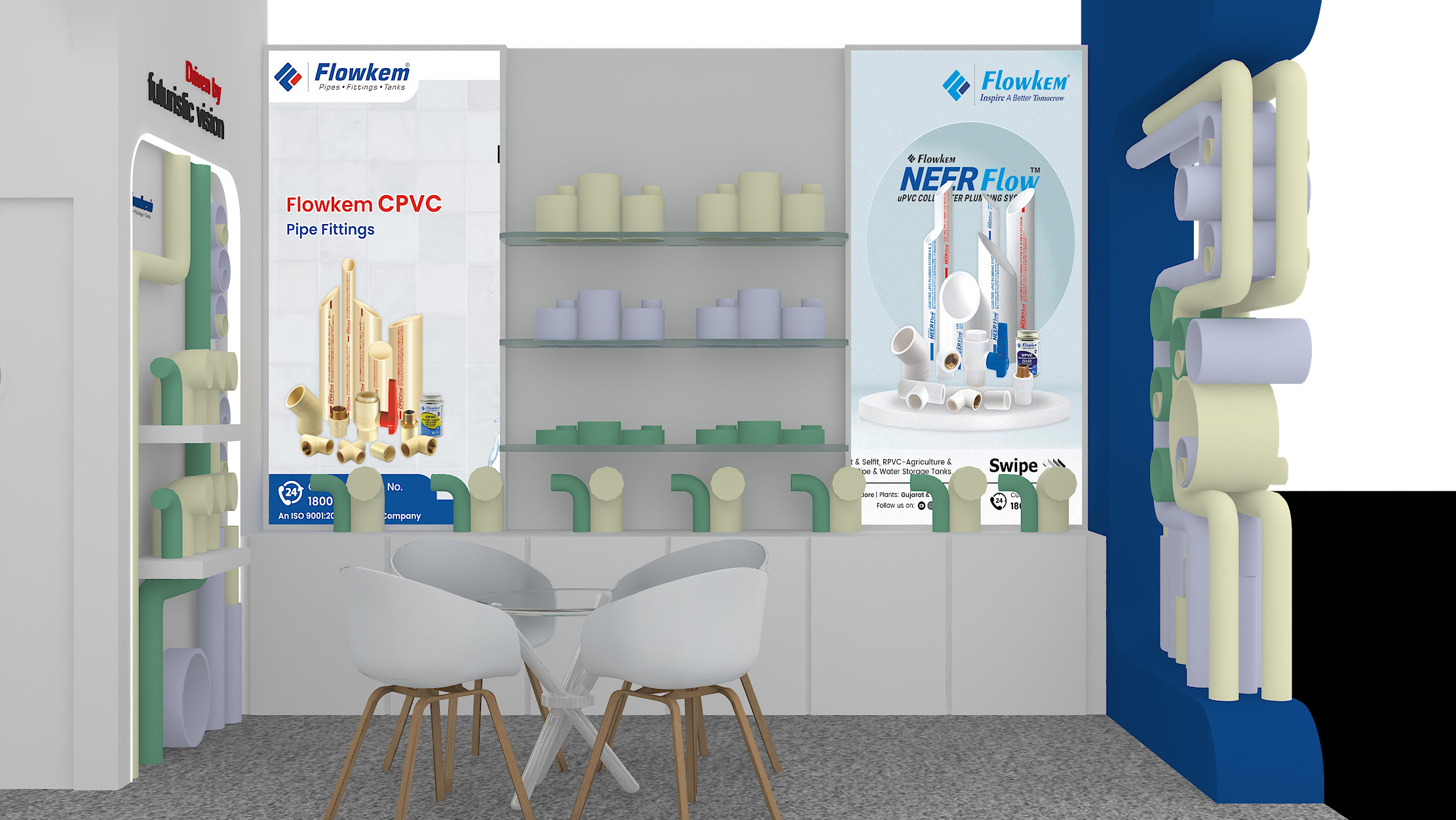 6mtr x 6mtr 2side open Exhibition Stand Design made 3ds max 2019 Low-poly 3D model_5