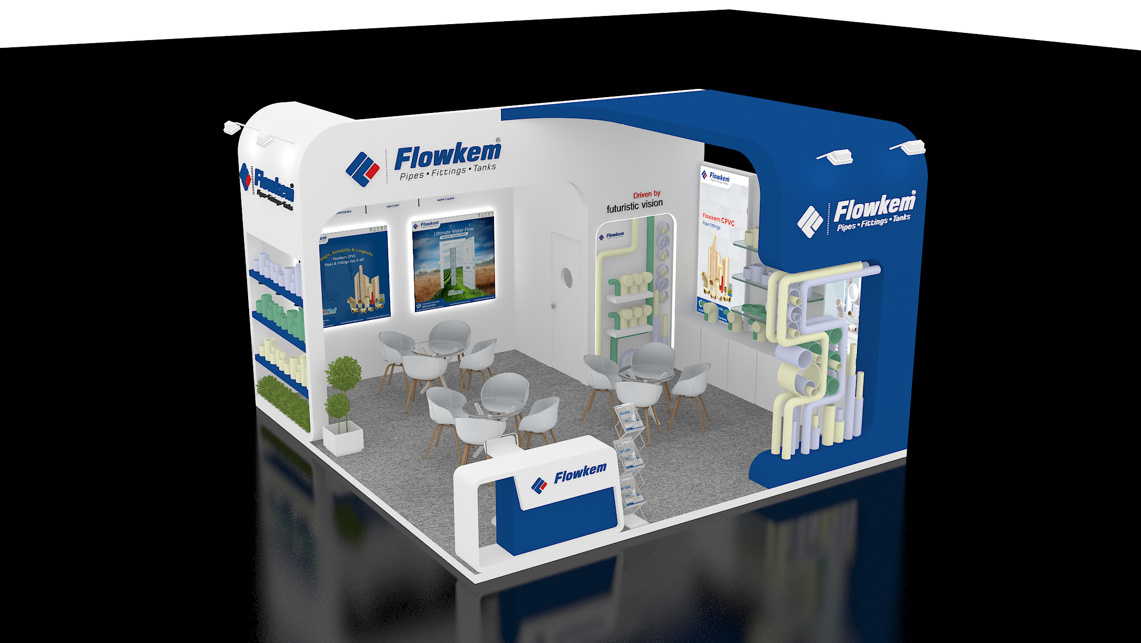 6mtr x 6mtr 2side open Exhibition Stand Design made 3ds max 2019 Low-poly 3D model_6