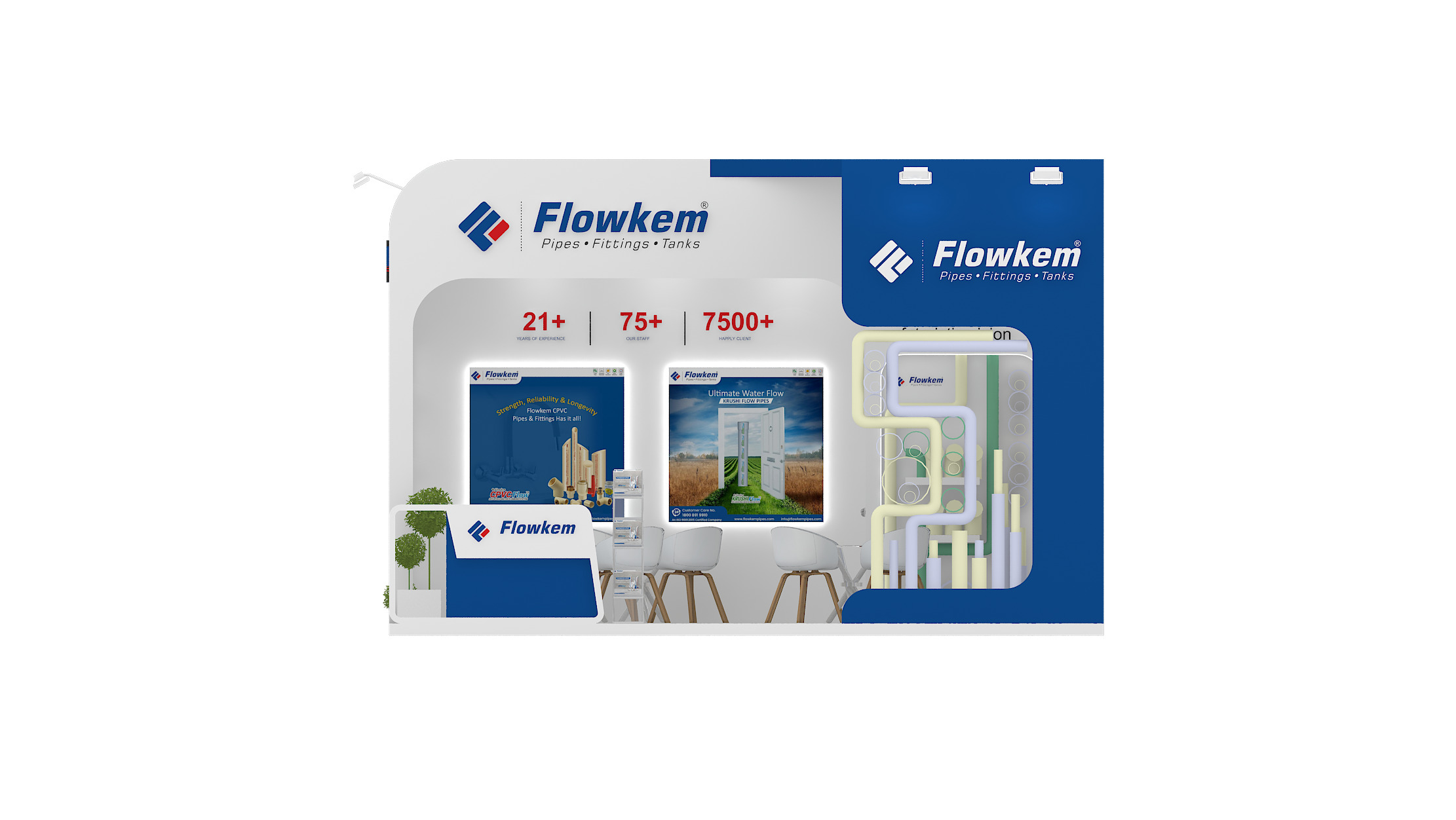 6mtr x 6mtr 2side open Exhibition Stand Design made 3ds max 2019 Low-poly 3D model_8