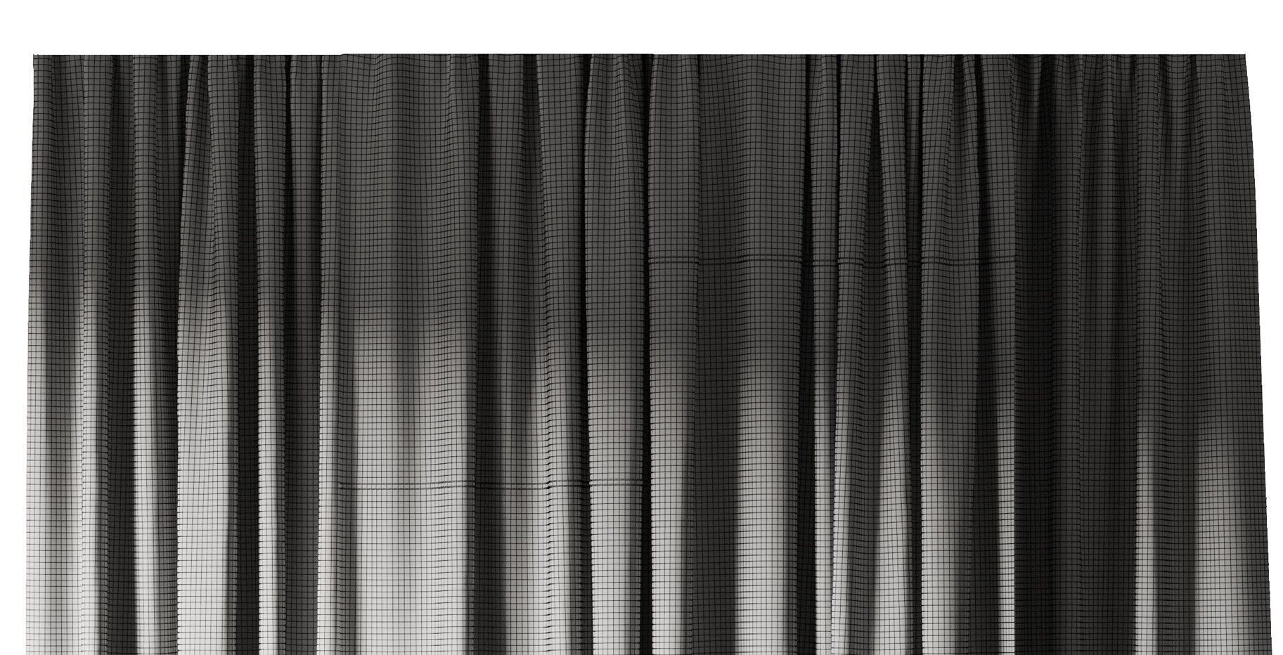 Set of soft silk curtains with wrinkles - collections 010 HBH Low-poly 3D model_11