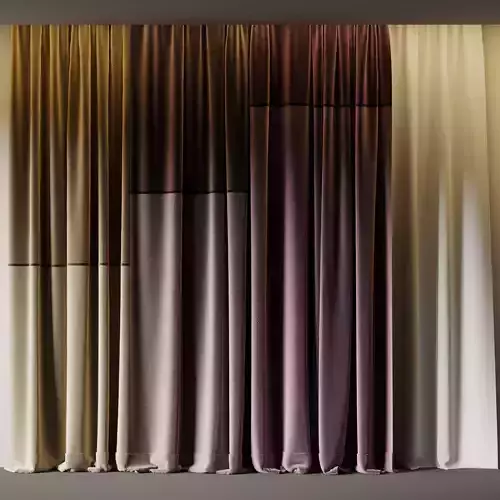 Set of soft silk curtains with wrinkles - collections 010 HBH