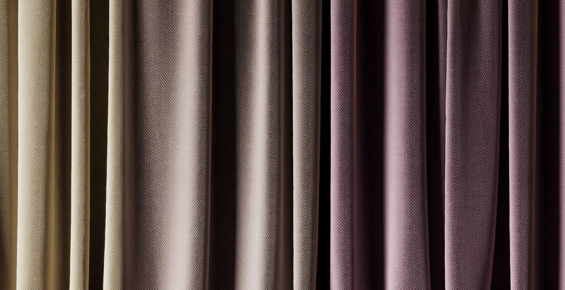 Set of soft silk curtains with wrinkles - collections 010 HBH Low-poly 3D model_9