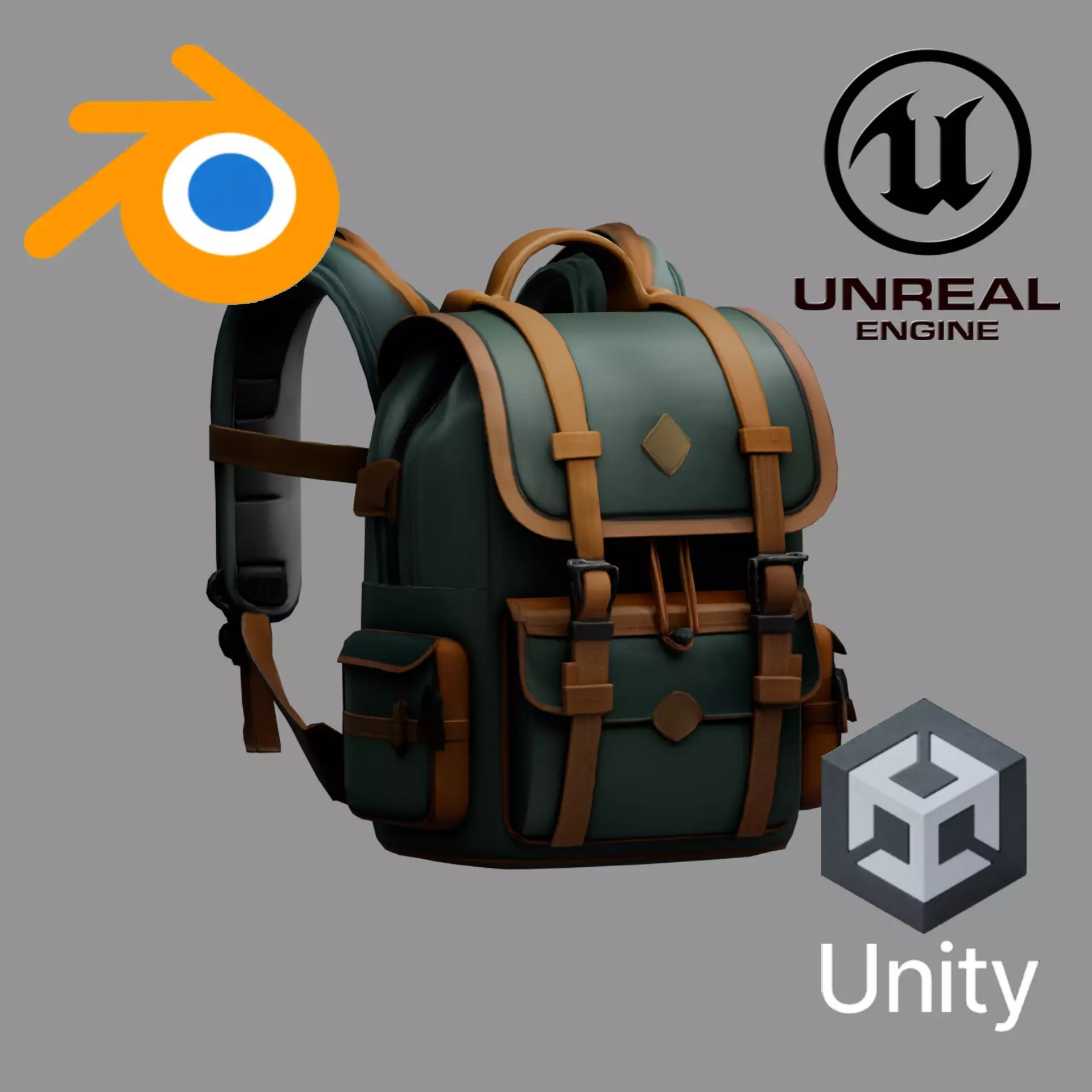 Stylized Backpack BP10 Free low-poly 3D model