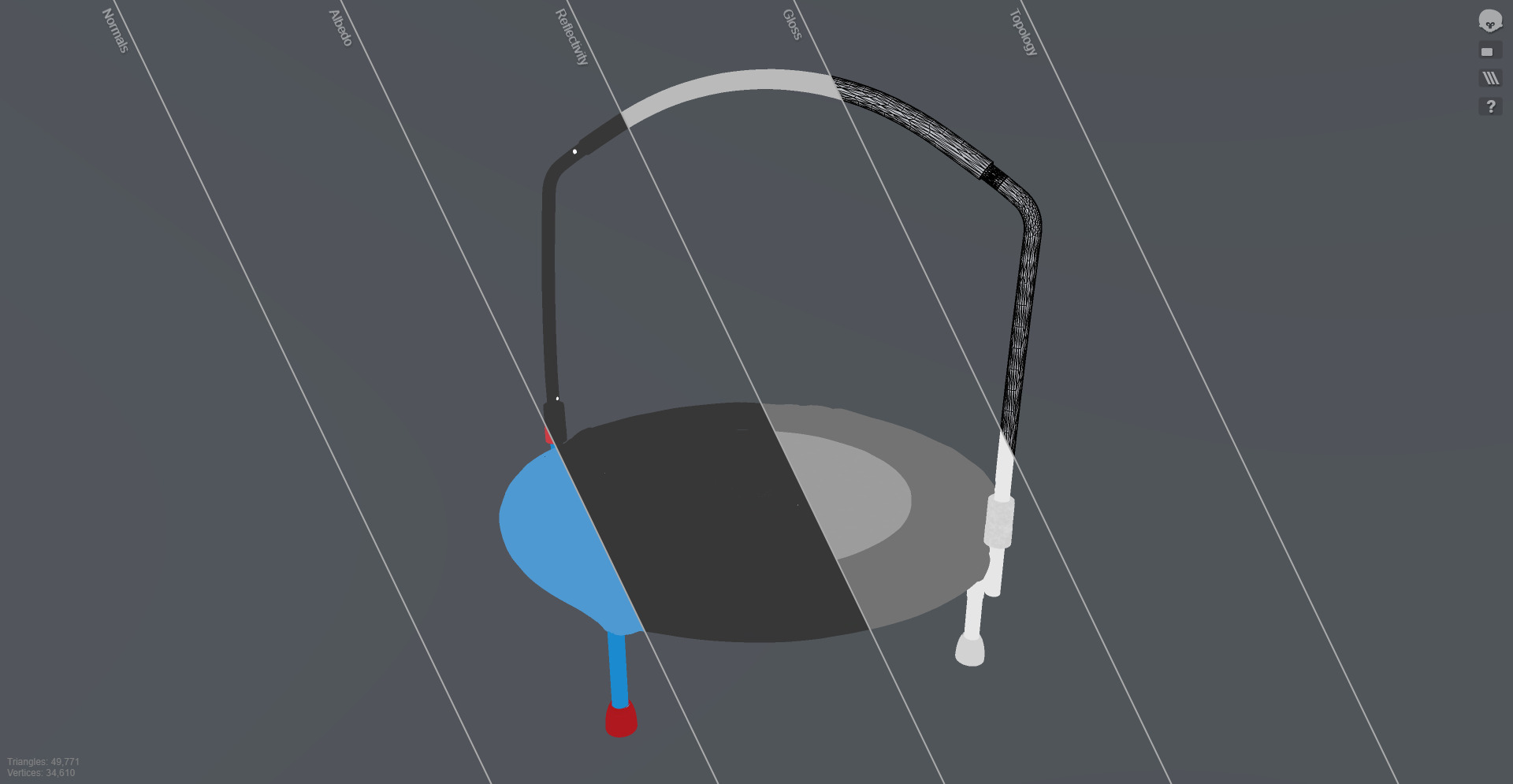 Trampoline Low-poly 3D model_2