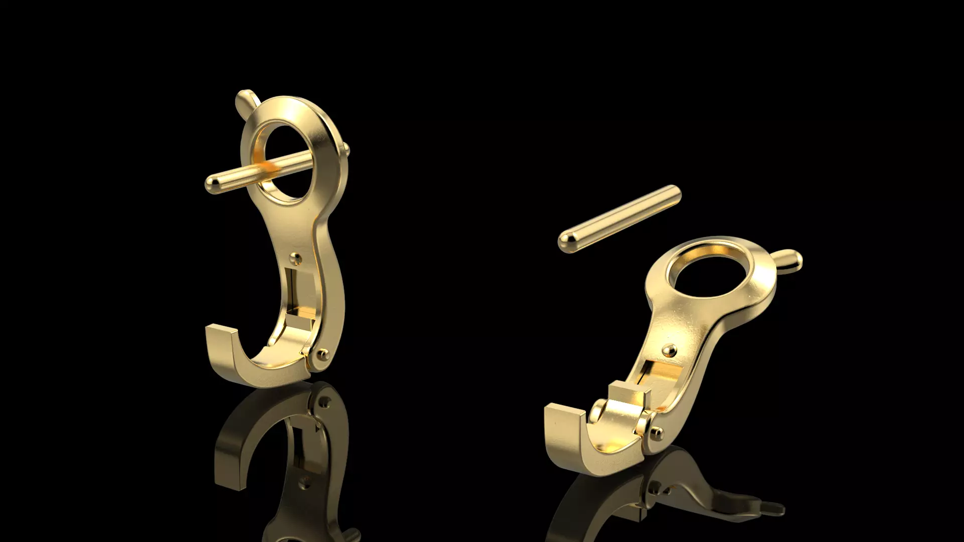 Omega Lock Earrings 3D print model