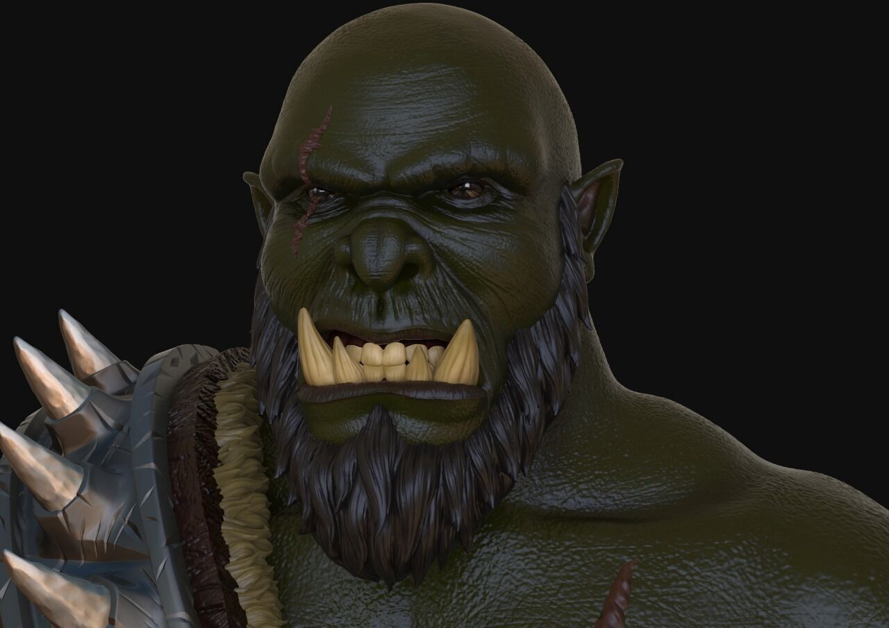 Orc Bust 3D print model_1