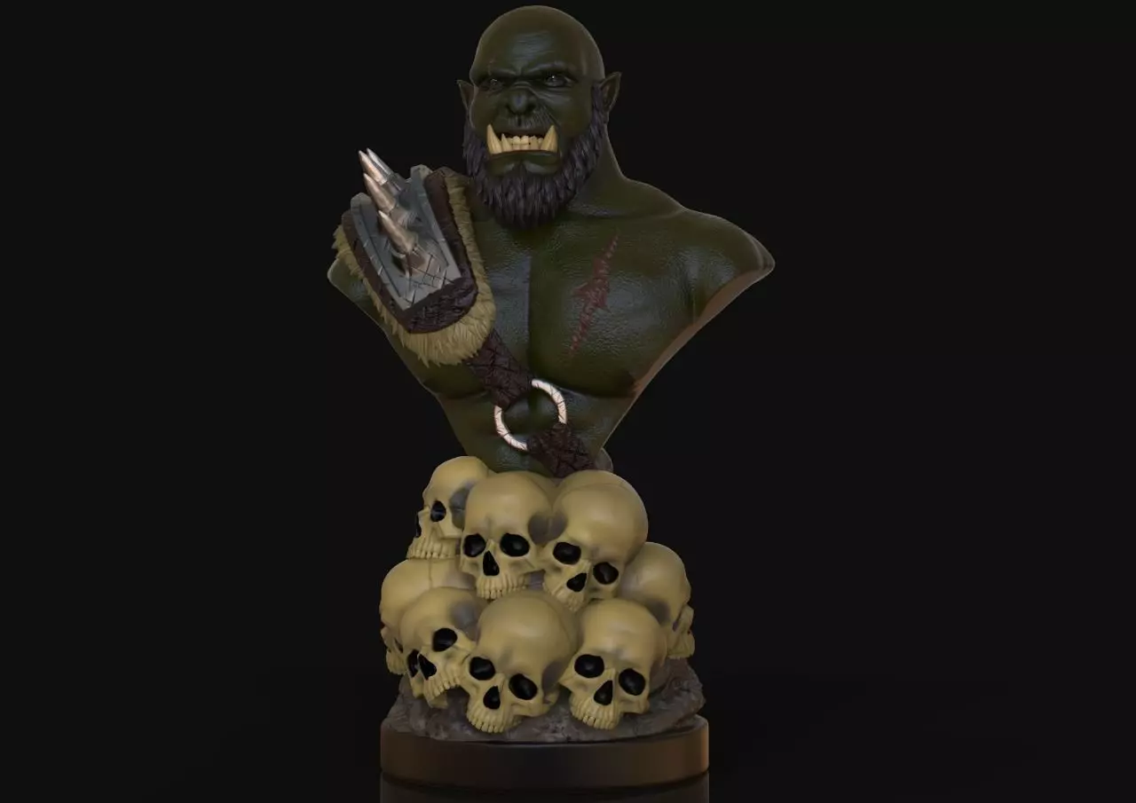 Orc Bust 3D print model_0