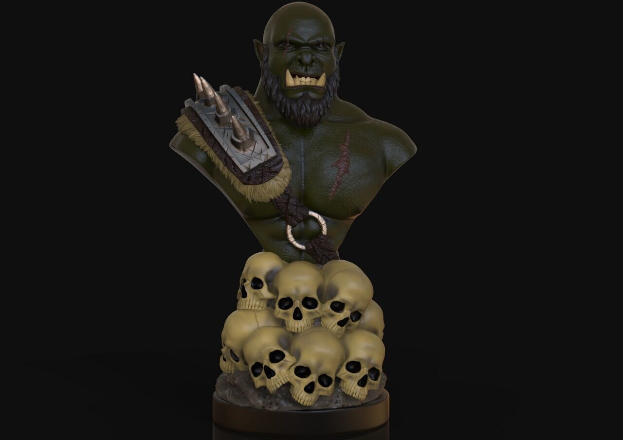 Orc Bust 3D print model_3
