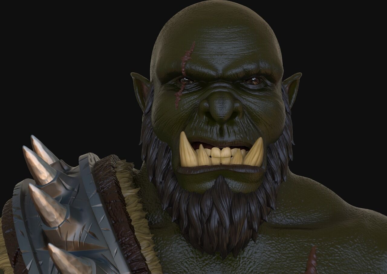 Orc Bust 3D print model_2