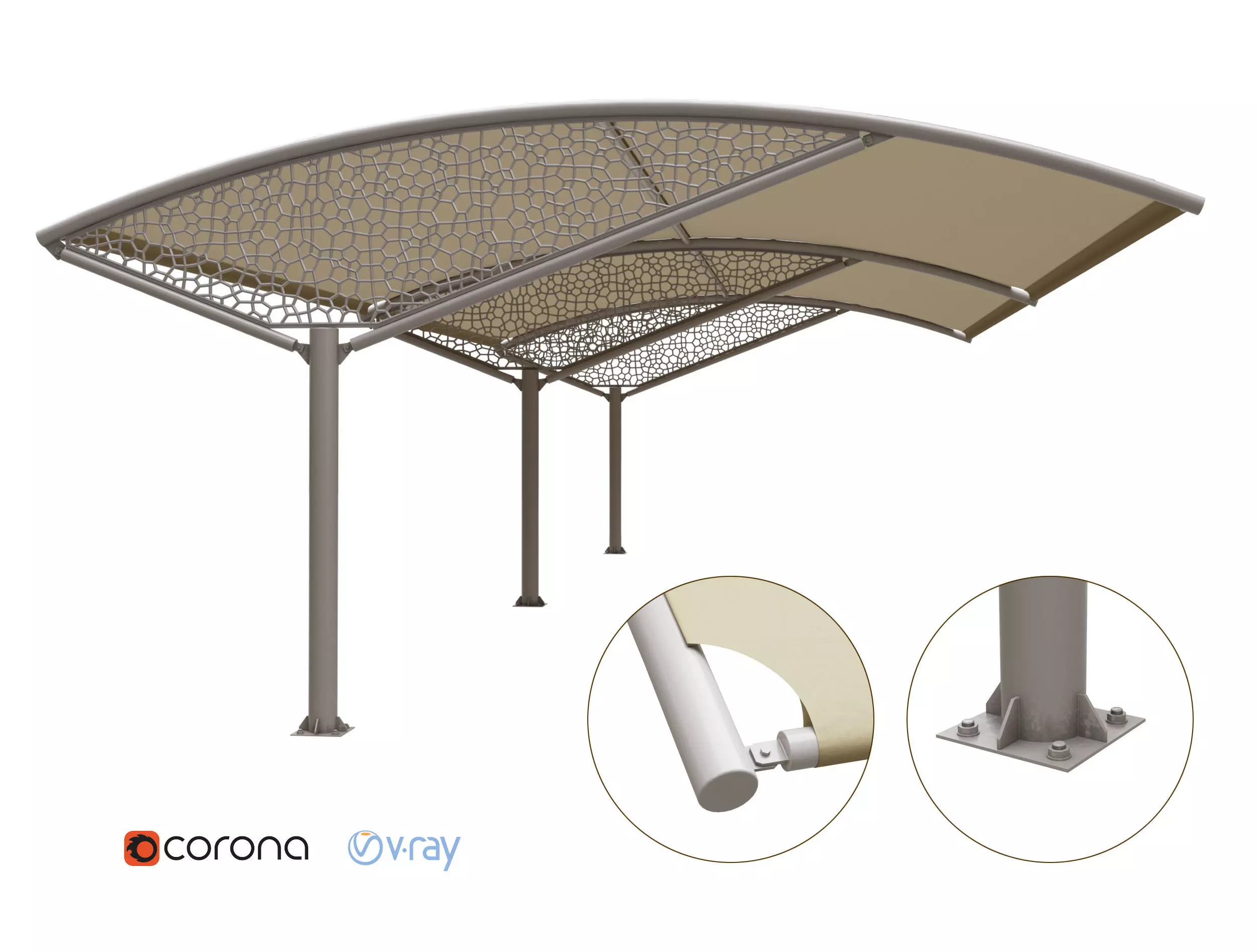 Parking Sunshade 3D model_0