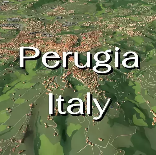 Perugia Italy - city and urban 3D model